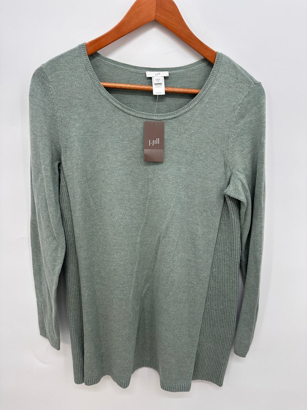 J. JILL NWT Mineral Heather Green Tunic Length Sweater // XS